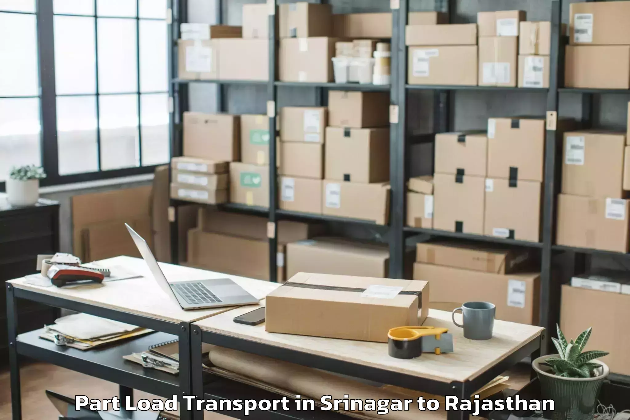 Top Srinagar to Deogarh Rajsamand Part Load Transport Available